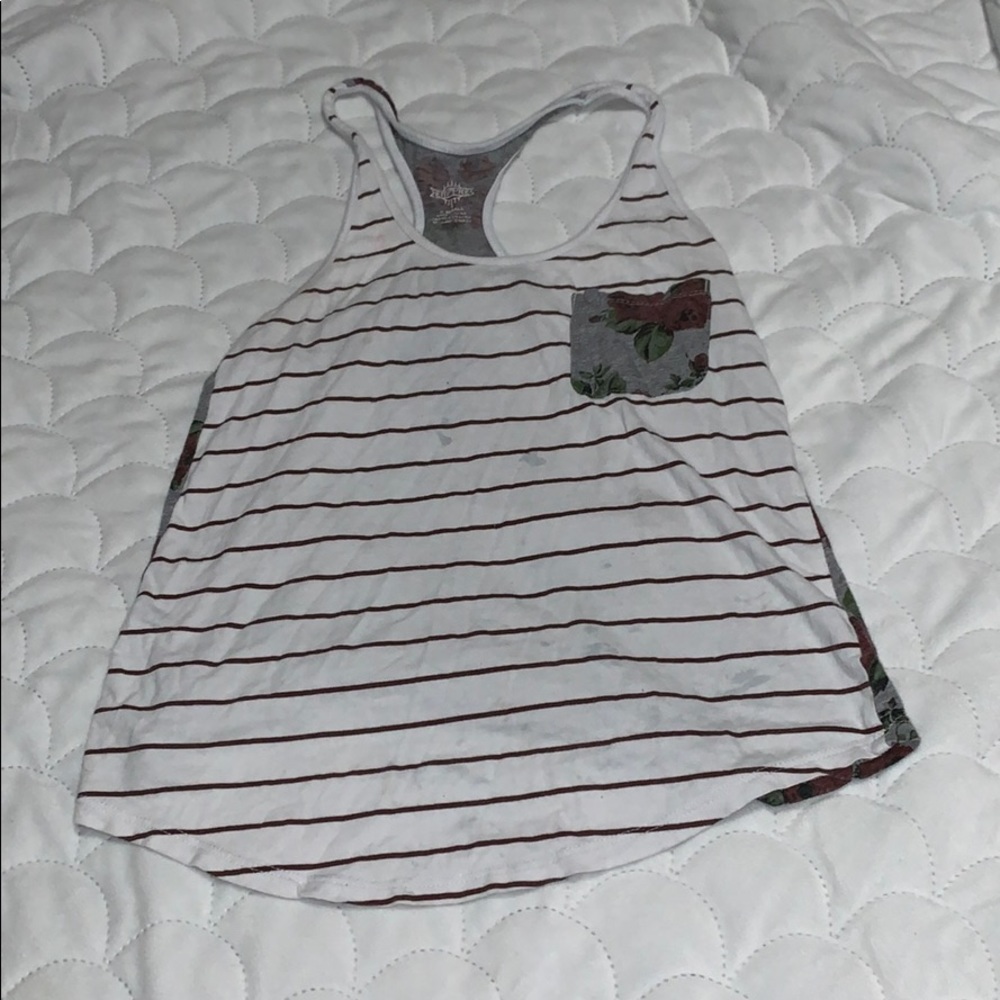 Size : XS Floral/striped tank top
